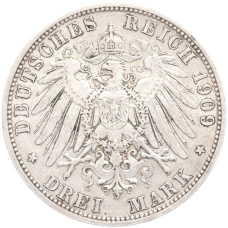 Монета 3 марки 1909 года А Германия (Пруссия) (реверс)