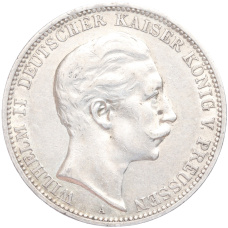 Монета 3 марки 1909 года А Германия (Пруссия) (аверс)