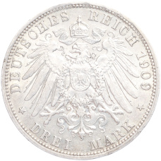 Монета 3 марки 1909 года А Германия (Пруссия) (реверс)