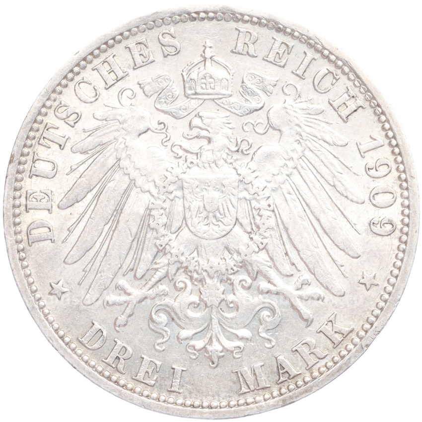 Монета 3 марки 1909 года А Германия (Пруссия) (вид 2)