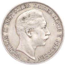 Монета 3 марки 1909 года А Германия (Пруссия) (аверс)