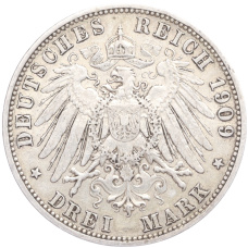 Монета 3 марки 1909 года А Германия (Пруссия) (реверс)