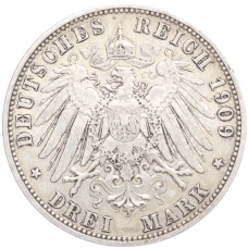 Монета 3 марки 1909 года А Германия (Пруссия) (реверс)