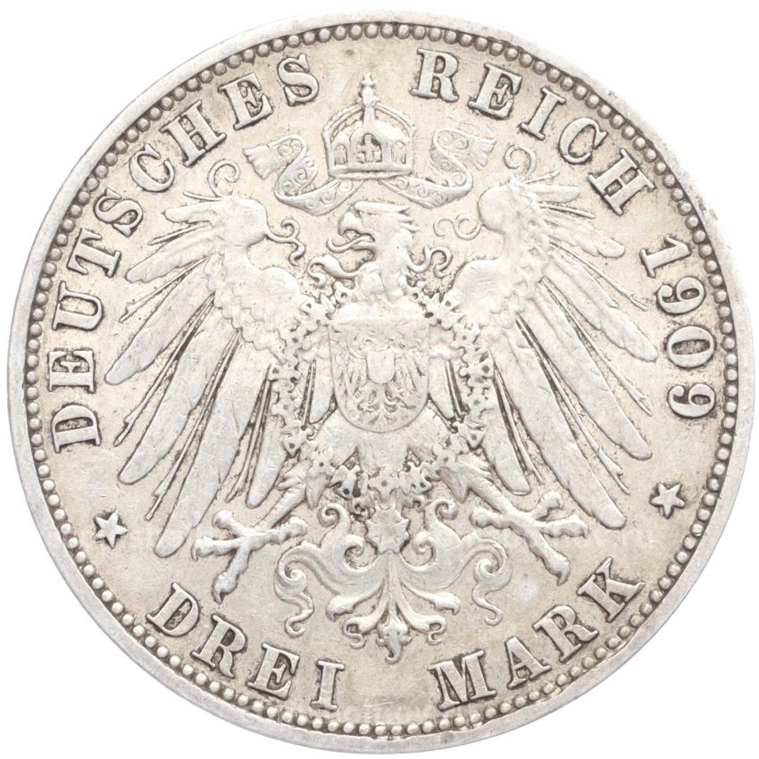 Монета 3 марки 1909 года А Германия (Пруссия) (вид 2)