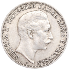Монета 3 марки 1908 года А Германия (Пруссия) (аверс)