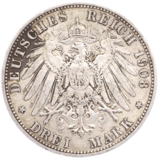 Монета 3 марки 1908 года А Германия (Пруссия) (реверс)