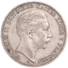 Монета 3 марки 1908 года А Германия (Пруссия) (аверс)