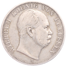 Монета 1 союзный талер 1866 года A Пруссия (аверс)