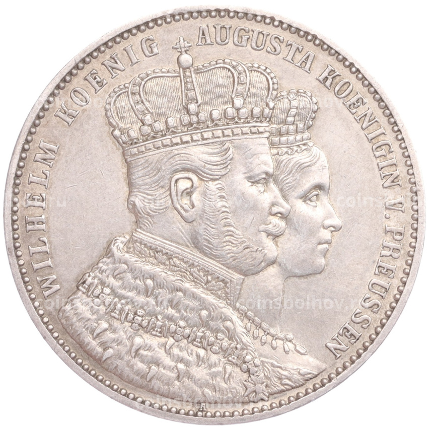Монета 1 талер 1861 года А Пруссия «Коронация Вильгельма I и Августы»