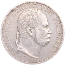 Монета 1 союзный талер 1866 года A Пруссия (аверс)