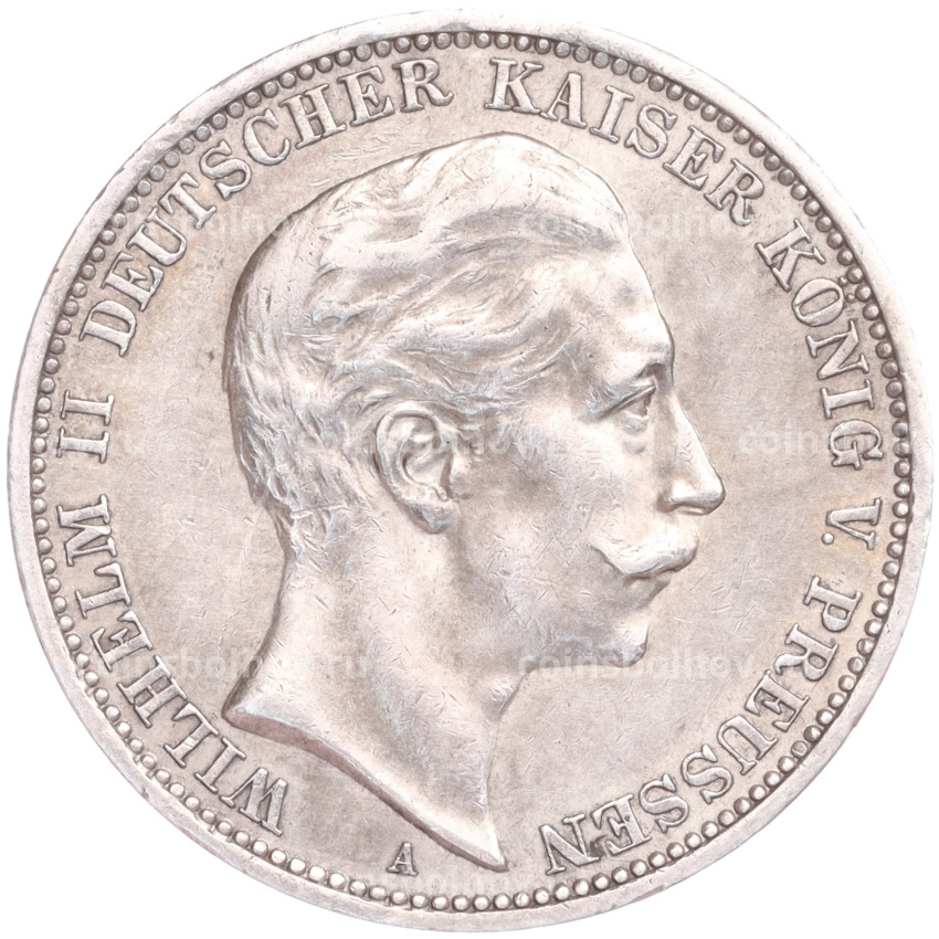 Монета 3 марки 1909 года А Германия (Пруссия)