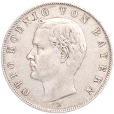 Монета 3 марки 1910 года D Германия (Бавария) (аверс)