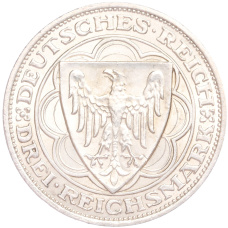 Монета 3 рейхсмарки 1927 года А Германия «100 лет Бремерхафену» (реверс)