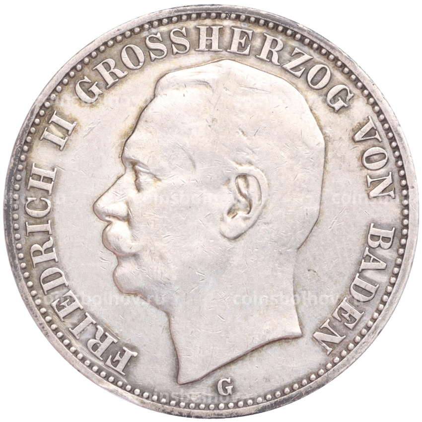 Монета 3 марки 1909 года G Германия (Баден)