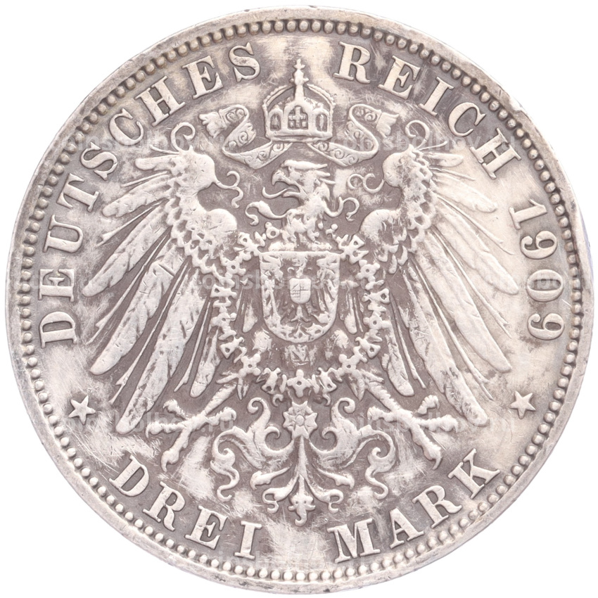 Монета 3 марки 1909 года G Германия (Баден) (вид 2)