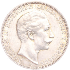 Монета 3 марки 1911 года A Германия (Пруссия) (аверс)