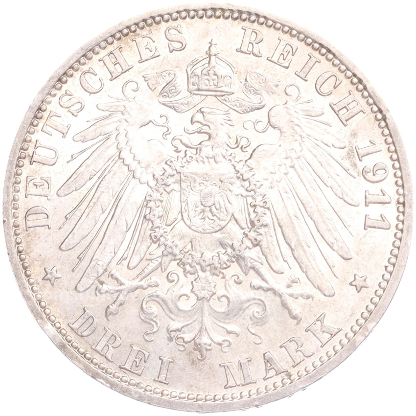 Монета 3 марки 1911 года A Германия (Пруссия) (вид 2)