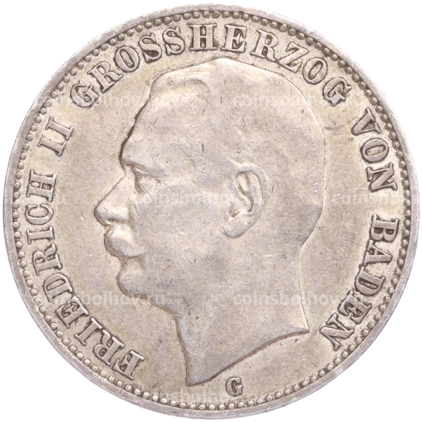 Монета 3 марки 1909 года G Германия (Баден)