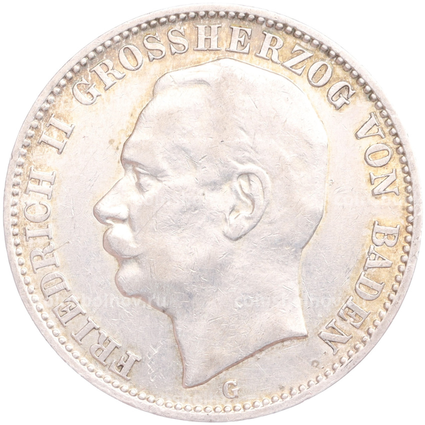 Монета 3 марки 1909 года G Германия (Баден)