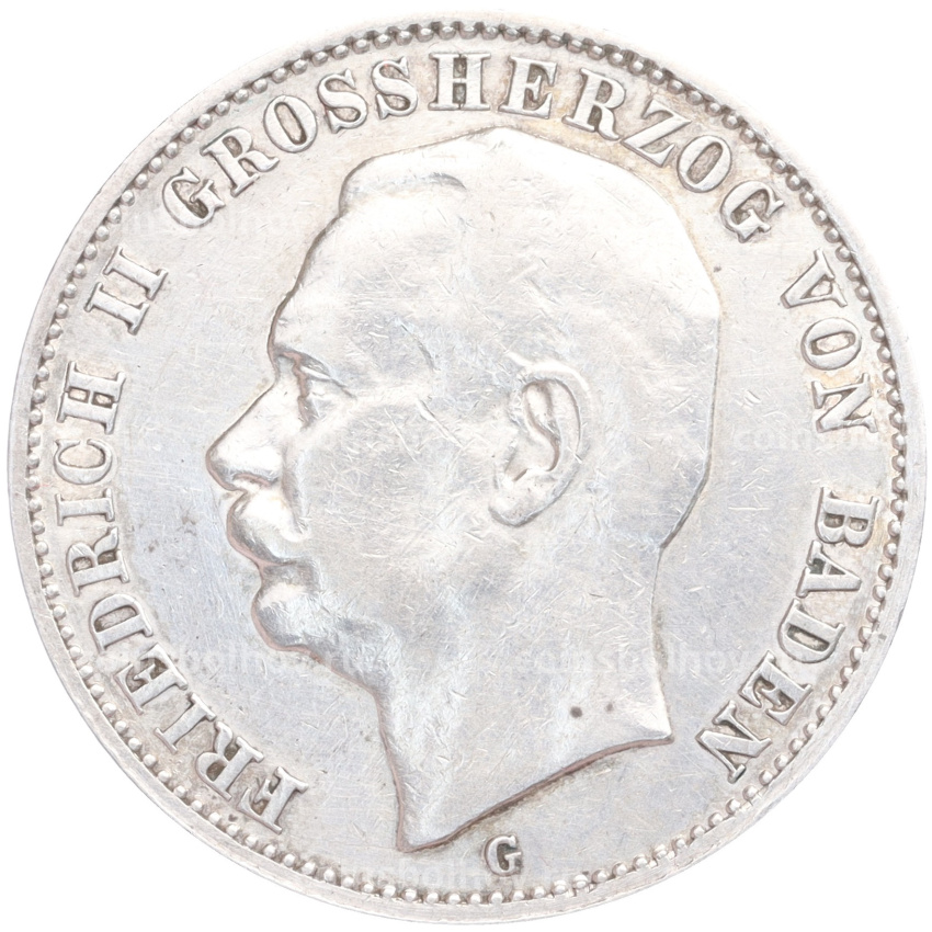 Монета 3 марки 1908 года G Германия (Баден)