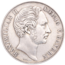 Монета 2 гульдена 1855 года Бавария «Восстановление колонны Мадонны в Мюнхене» (реверс)