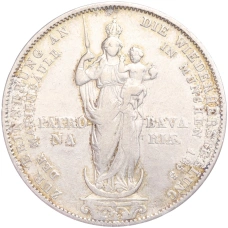 Монета 2 гульдена 1855 года Бавария «Восстановление колонны Мадонны в Мюнхене» (аверс)