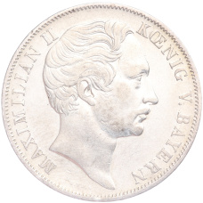 Монета 2 гульдена 1855 года Бавария «Восстановление колонны Мадонны в Мюнхене» (реверс)