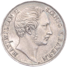 Монета 2 гульдена 1855 года Бавария «Восстановление колонны Мадонны в Мюнхене» (реверс)