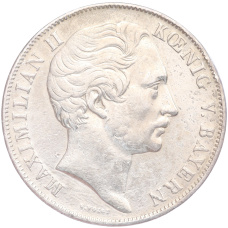 Монета 2 гульдена 1855 года Бавария «Восстановление колонны Мадонны в Мюнхене» (реверс)