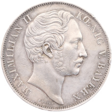 Монета 2 гульдена 1851 года Бавария (аверс)