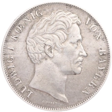 Монета 2 гульдена 1845 года Бавария (аверс)