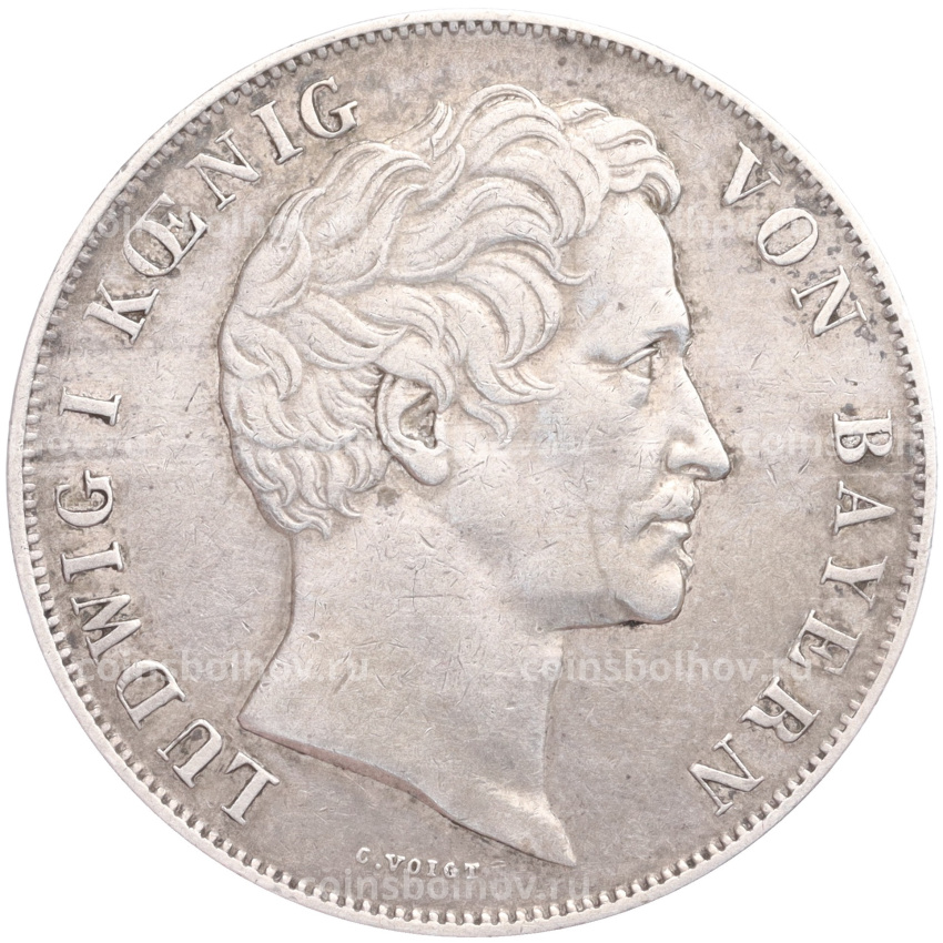 Монета 2 гульдена 1845 года Бавария