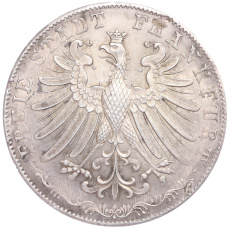 Монета 2 гульдена 1855 года Франкфурт  «300 лет религиозному миру» (реверс)