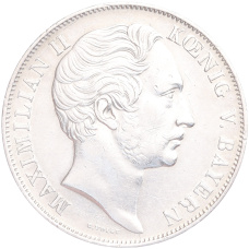 Монета 2 гульдена 1855 года Бавария (аверс)