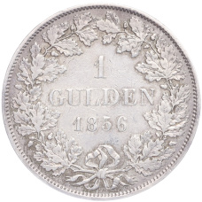 Монета 1 гульден 1856 года Баден (реверс)