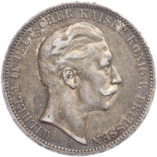 Монета 3 марки 1911 года А Германия (Пруссия) (аверс)