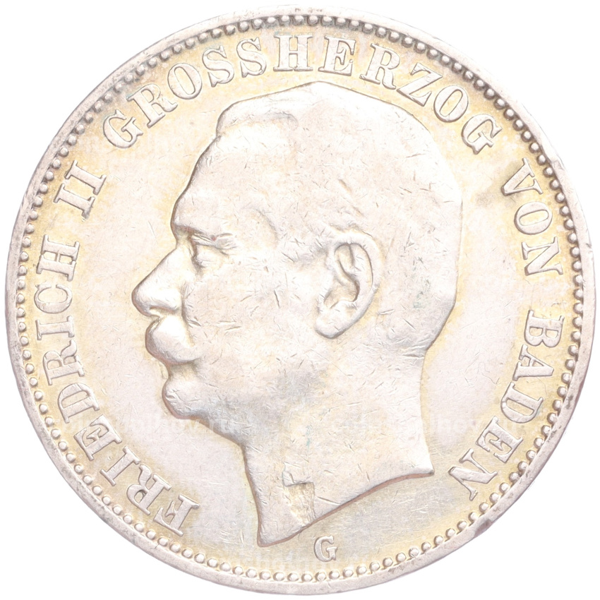 Монета 3 марки 1909 года G Германия (Баден)