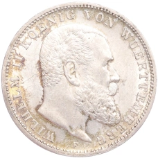 Монета 3 марки 1910 года F Вюртемберг (Германия) (аверс)