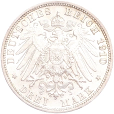 Монета 3 марки 1910 года F Вюртемберг (Германия) (реверс)