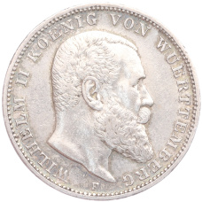 Монета 3 марки 1910 года F Германия (Вюртембург) (аверс)