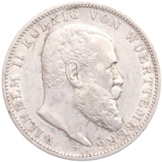 Монета 3 марки 1909 года F Германия (Вюртемберг) (аверс)