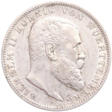 Монета 3 марки 1909 года F Германия (Вюртемберг) (аверс)