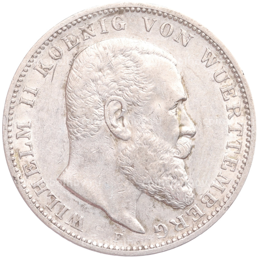 Монета 3 марки 1909 года F Германия (Вюртемберг)