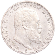 Монета 3 марки 1909 года F Германия (Вюртемберг) (аверс)