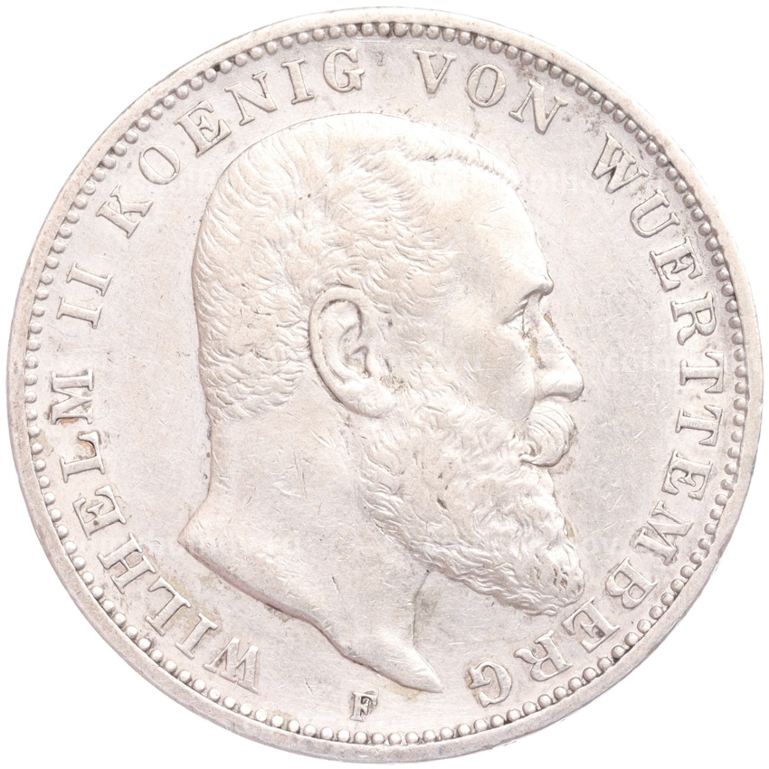 Монета 3 марки 1909 года F Германия (Вюртемберг)