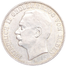 Монета 3 марки 1912 года G Германия (Баден) (аверс)