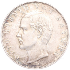 Монета 3 марки 1911 года D Германия (Бавария) (аверс)