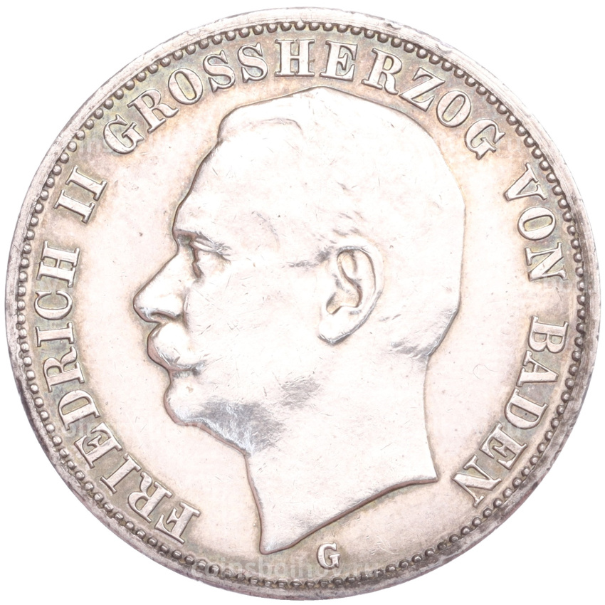 Монета 3 марки 1908 года G Германия (Баден)