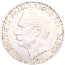 Монета 3 марки 1912 года G Германия (Баден) (аверс)