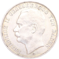 Монета 3 марки 1912 года G Германия (Баден) (аверс)